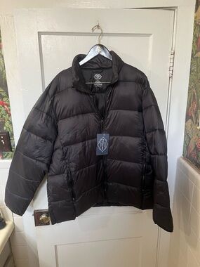 🖤 NWT St. John’s Bay Men’s Black Puffer Jacket XXL – Lightweight Zip Coat